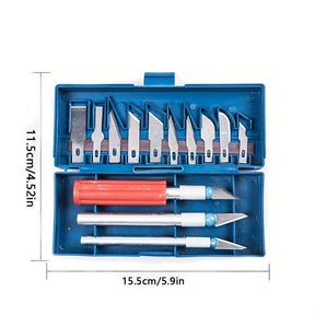 Skalpell Set | Bastelmesser | Schnitzmesser für 3D-Druck & Modellbau 13.Teilig