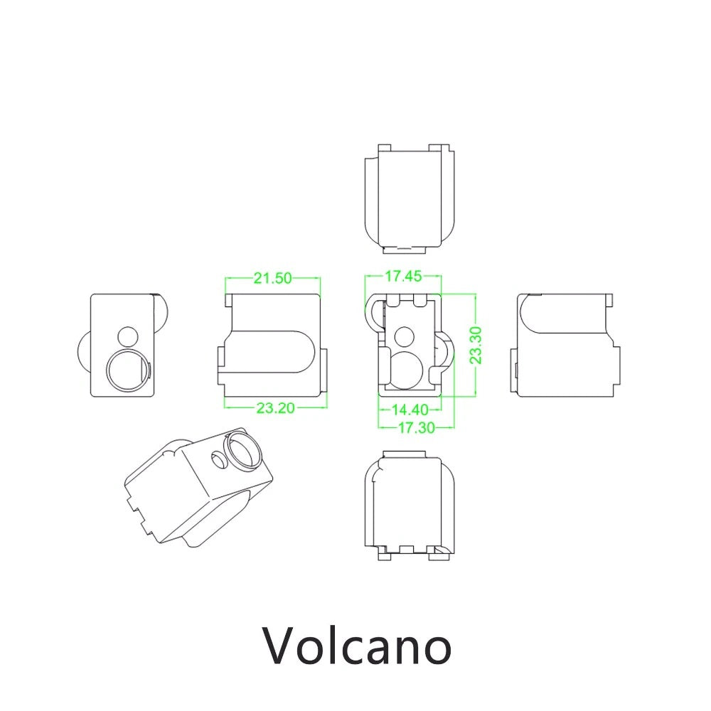 Silikon Socke Isolierung Hotend / Heizblock z.B. passend für MK10, V6, MK8, Volcano - 3D Drucker