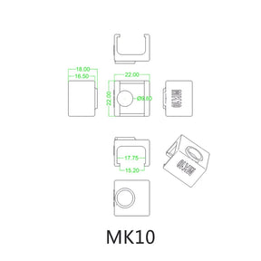 Silikon Socke Isolierung Hotend / Heizblock z.B. passend für MK10, V6, MK8, Volcano - 3D Drucker