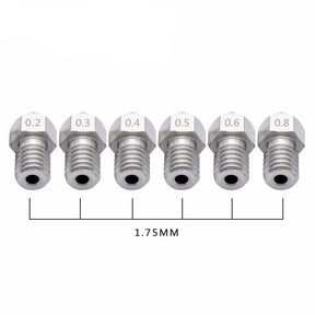 Edelstahl Nozzle MK8 0,4mm 0,2mm Düse Extruder M6 Druckerkopf 1,75mm 3D Drucker