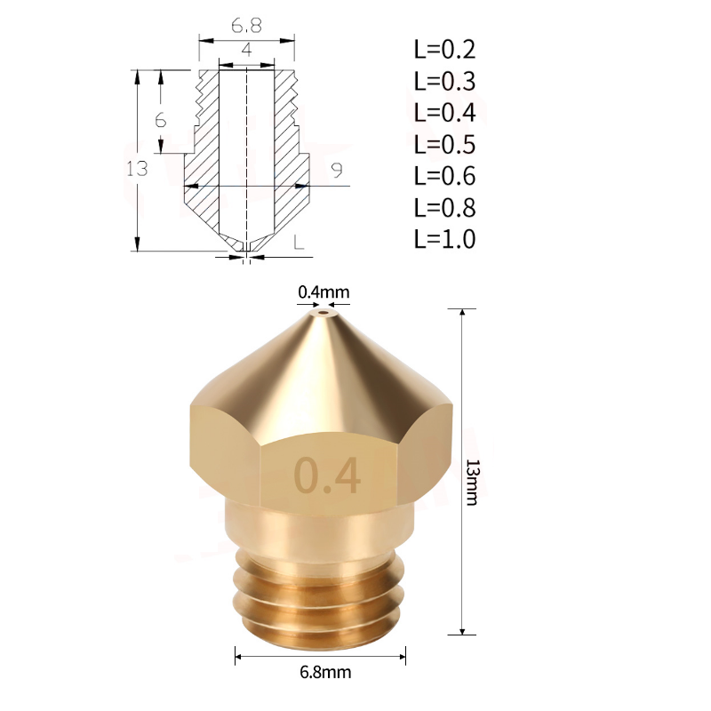 M7 Nozzlen - 3D-Drucker Düsen für MK10 Hotends Extruder z.B. passend für Flashforge Dremel etc.