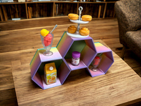 Kleines Pentagon Regal stapelbar passend für Miniverse in verschiedenen Farben