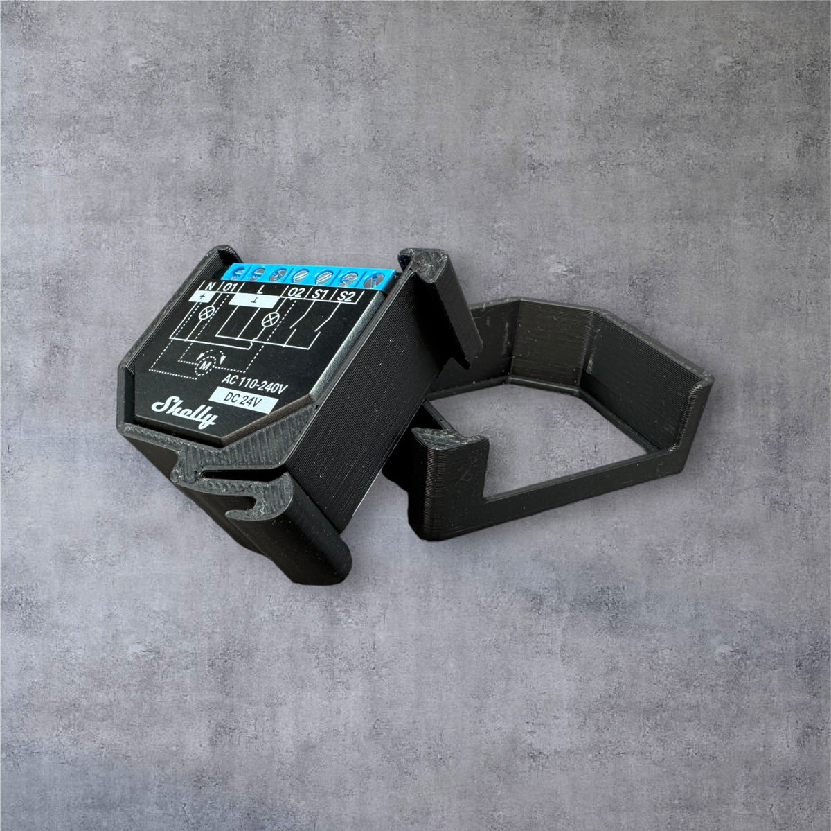 Shelly Plus 2PM DIN Rail Hutschienenhalter für eine 35 mm DIN Hutschiene