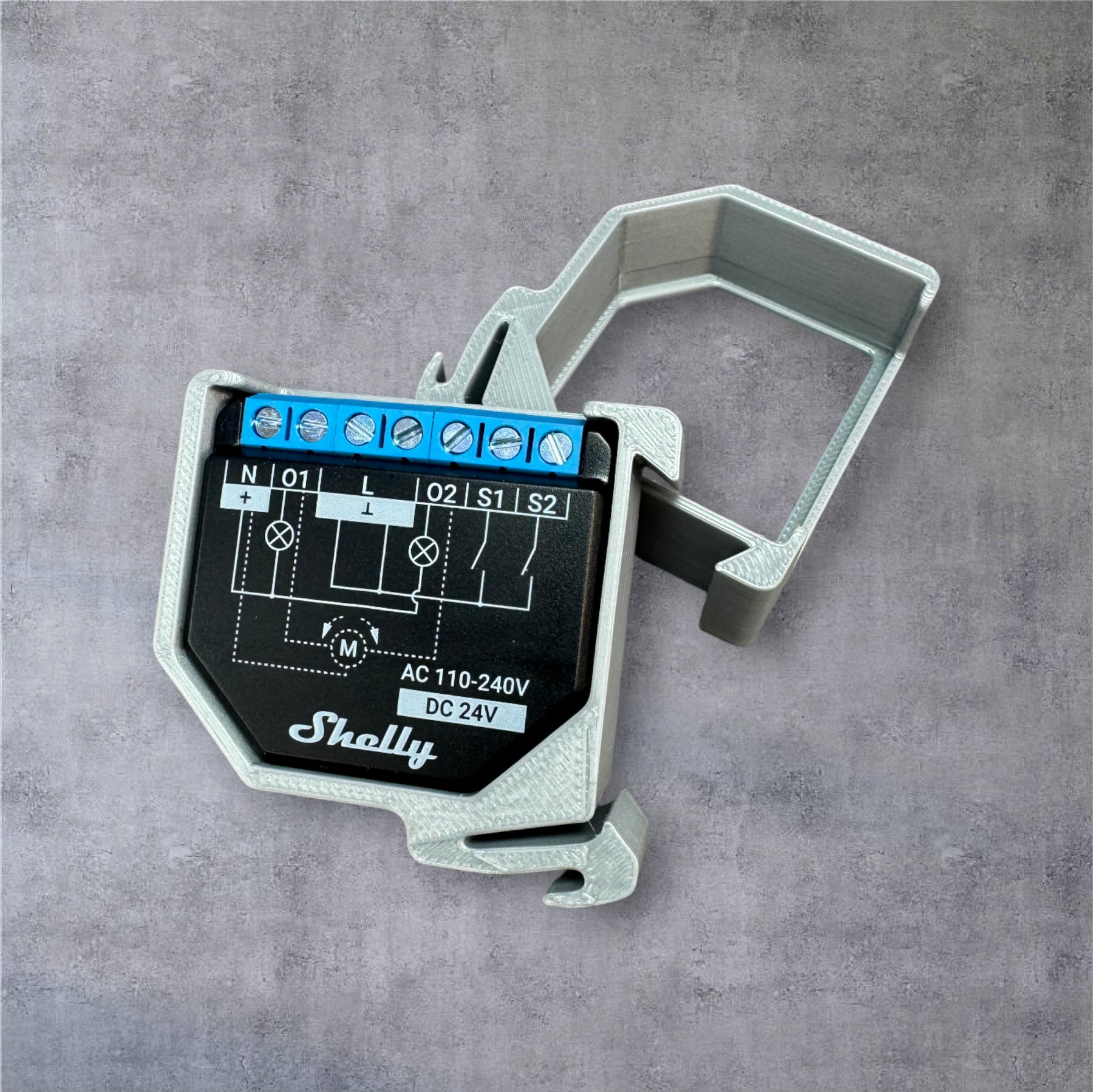 Shelly Plus 2PM DIN Rail Hutschienenhalter für eine 35 mm DIN Hutschiene