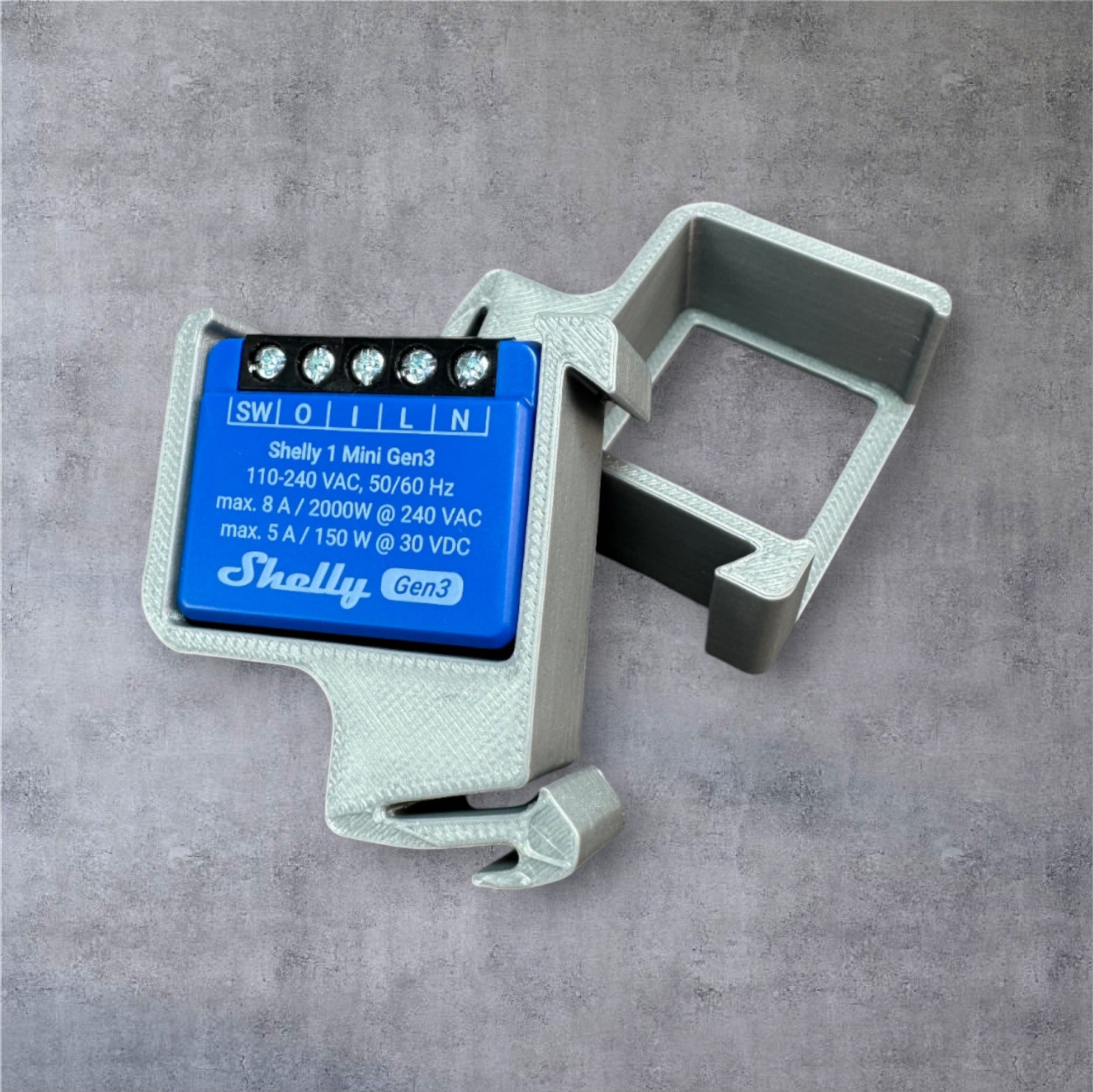 Shelly 1 Mini Gen3 DIN Rail Hutschienenhalter für eine 35 mm DIN Hutschiene