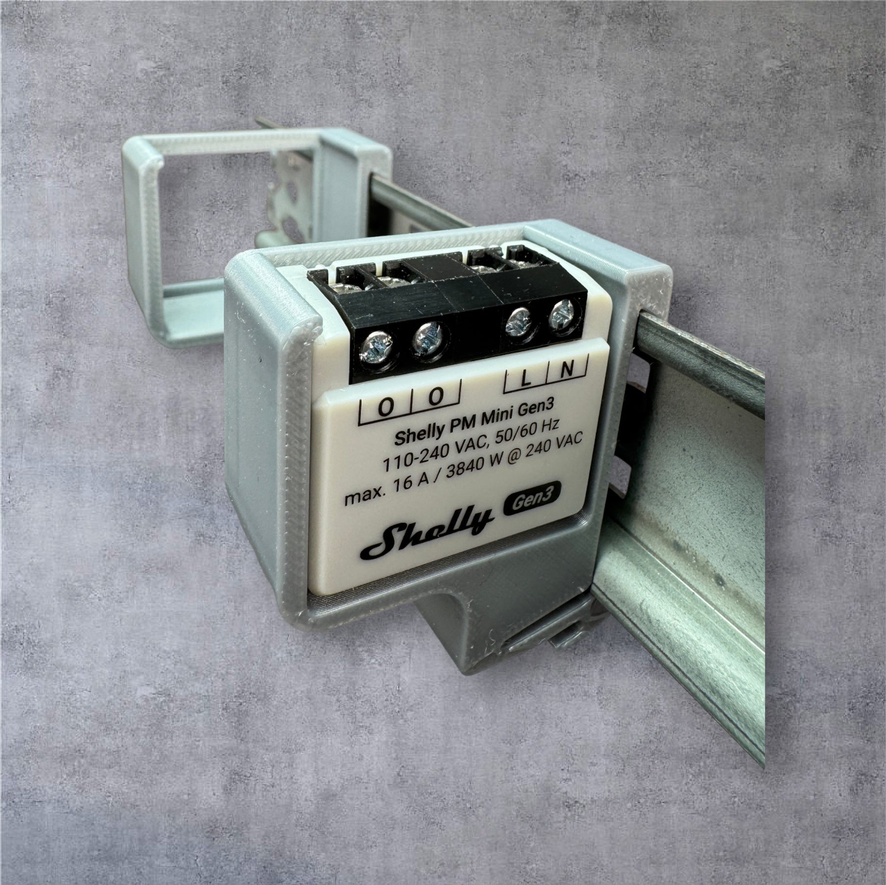 Shelly PM Mini Gen3 DIN Rail Hutschienenhalter für eine 35 mm DIN Hutschiene