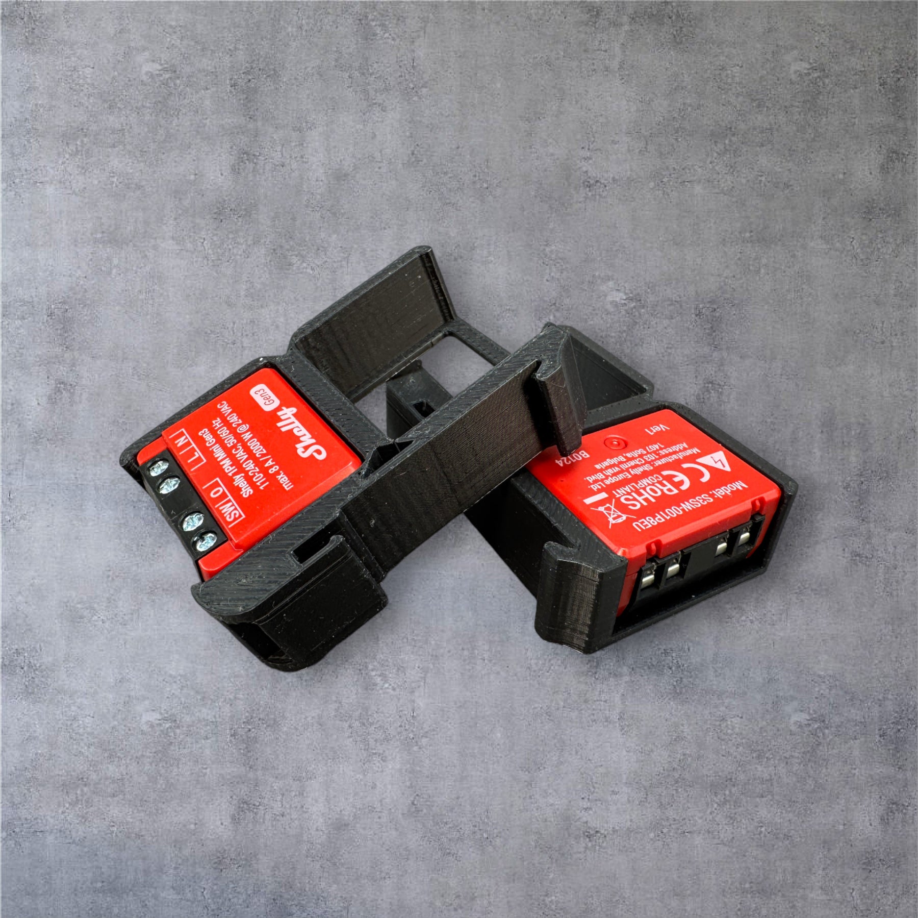 Shelly 1 PM Mini Gen3 DIN Rail Hutschienenhalter für eine 35 mm DIN Hutschiene