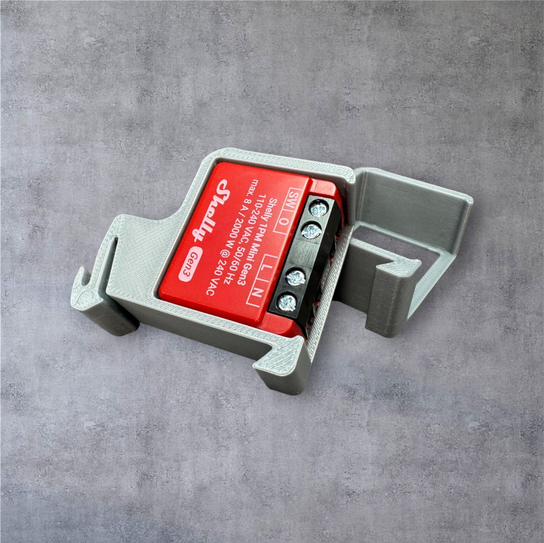 Shelly 1 PM Mini Gen3 DIN Rail Hutschienenhalter für eine 35 mm DIN Hutschiene