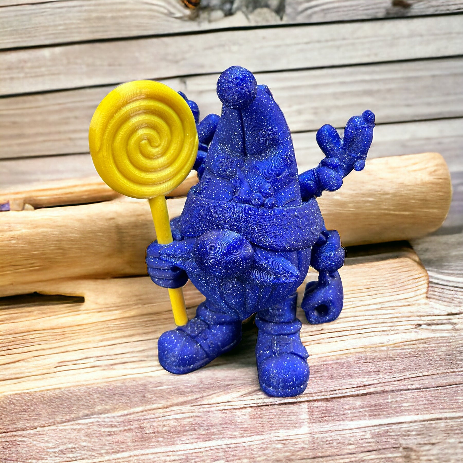 Flexibler Weihnachtsgnom mit Loli - Natürliches Spielzeug aus nachhaltigem 3D-Druck