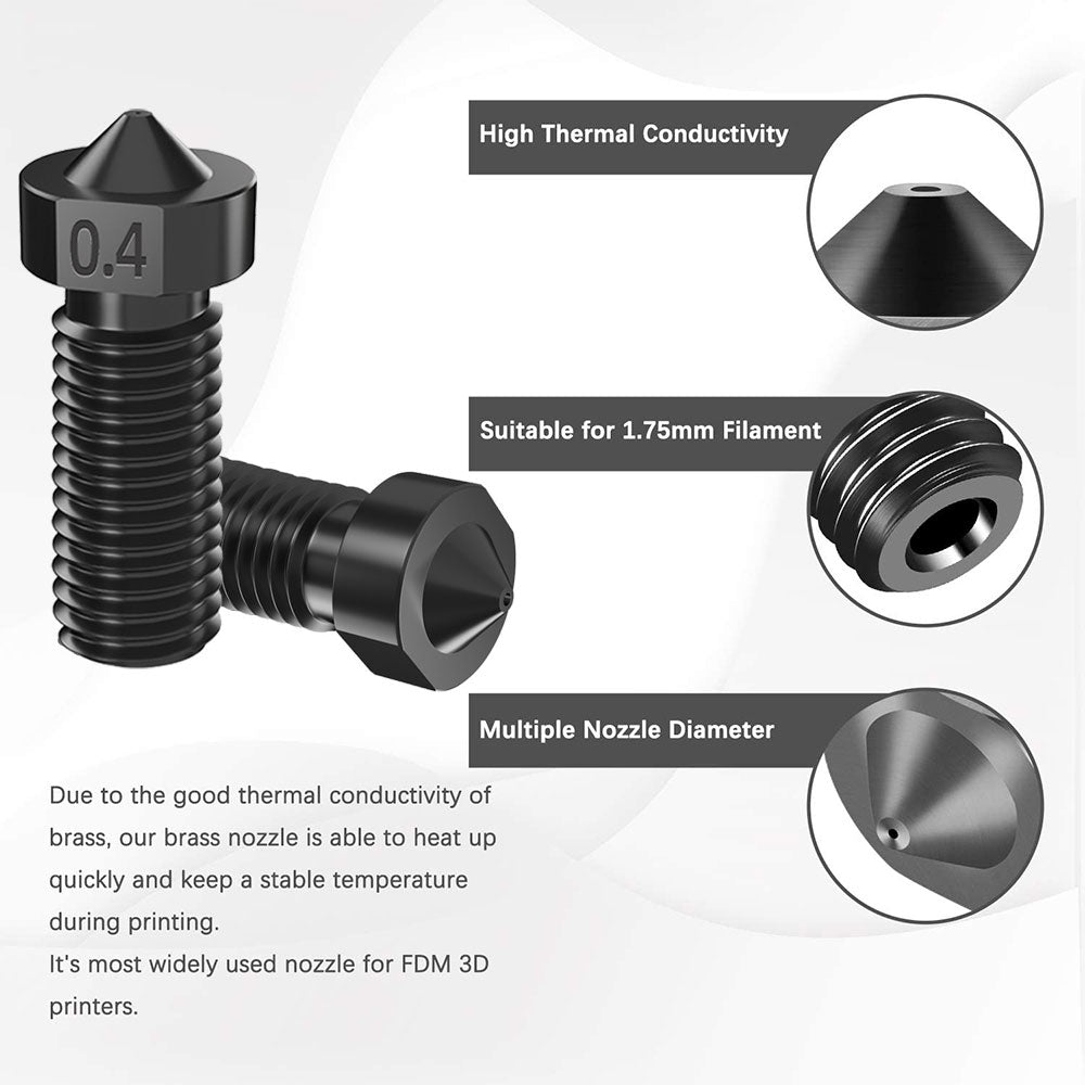 Volcano Gehärtet Stahl Düse Nozzle 1,75mm E3D Sidewinder 3D Drucker