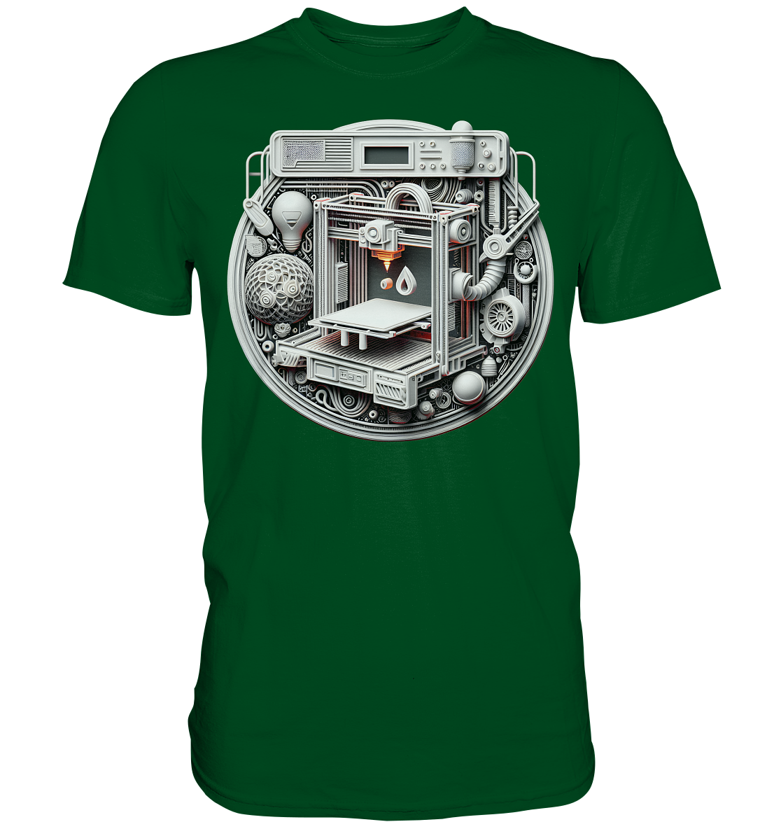 Premium T-Shirts mit dem Design „3D Print“ – Ein Must-Have für 3D-Druck-Enthusiasten - Premium Shirt