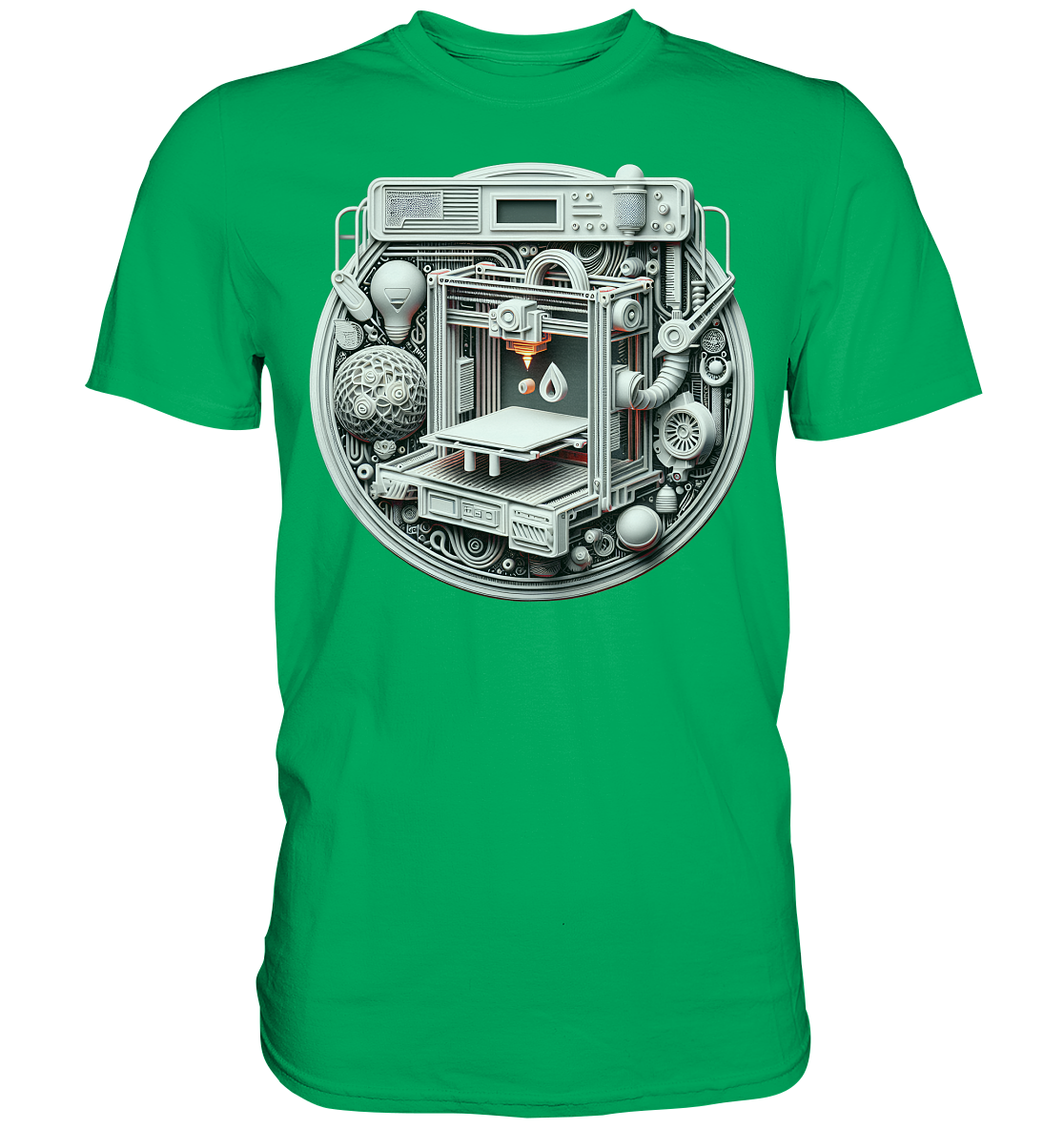Premium T-Shirts mit dem Design „3D Print“ – Ein Must-Have für 3D-Druck-Enthusiasten - Premium Shirt