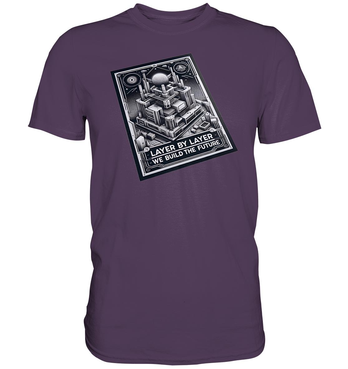 T-Shirts mit dem Design „Layer by Layer We Build the Future“ für 3D-Druck-Enthusiasten - Premium Shirt