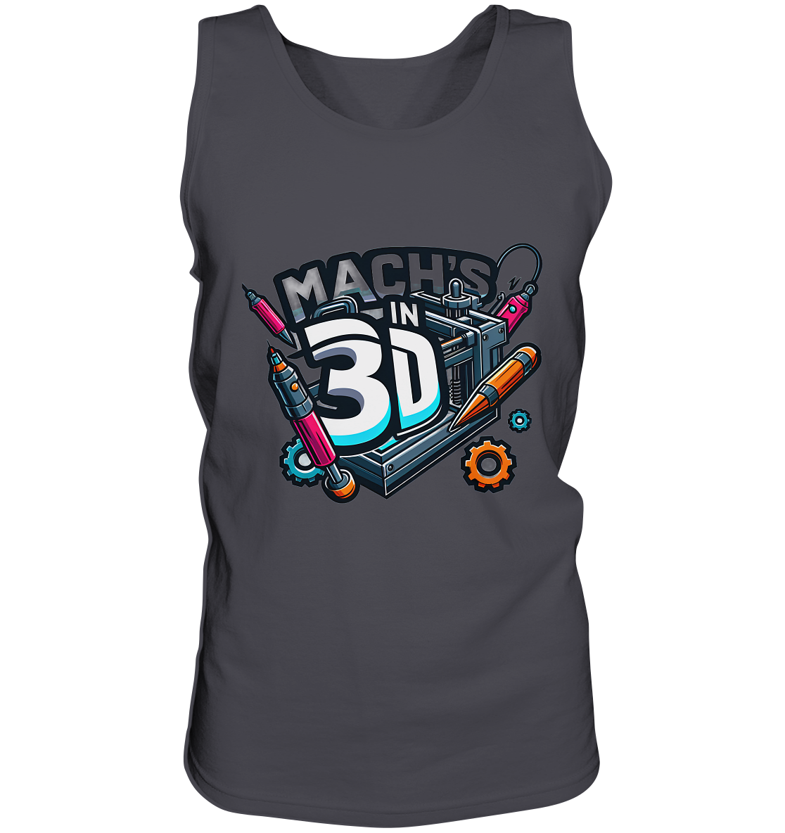 Tank-top MIT DEM DESIGN „MACH'S IN 3D“ IN VIELEN FARBEN UND GRÖSSEN - Tank-Top