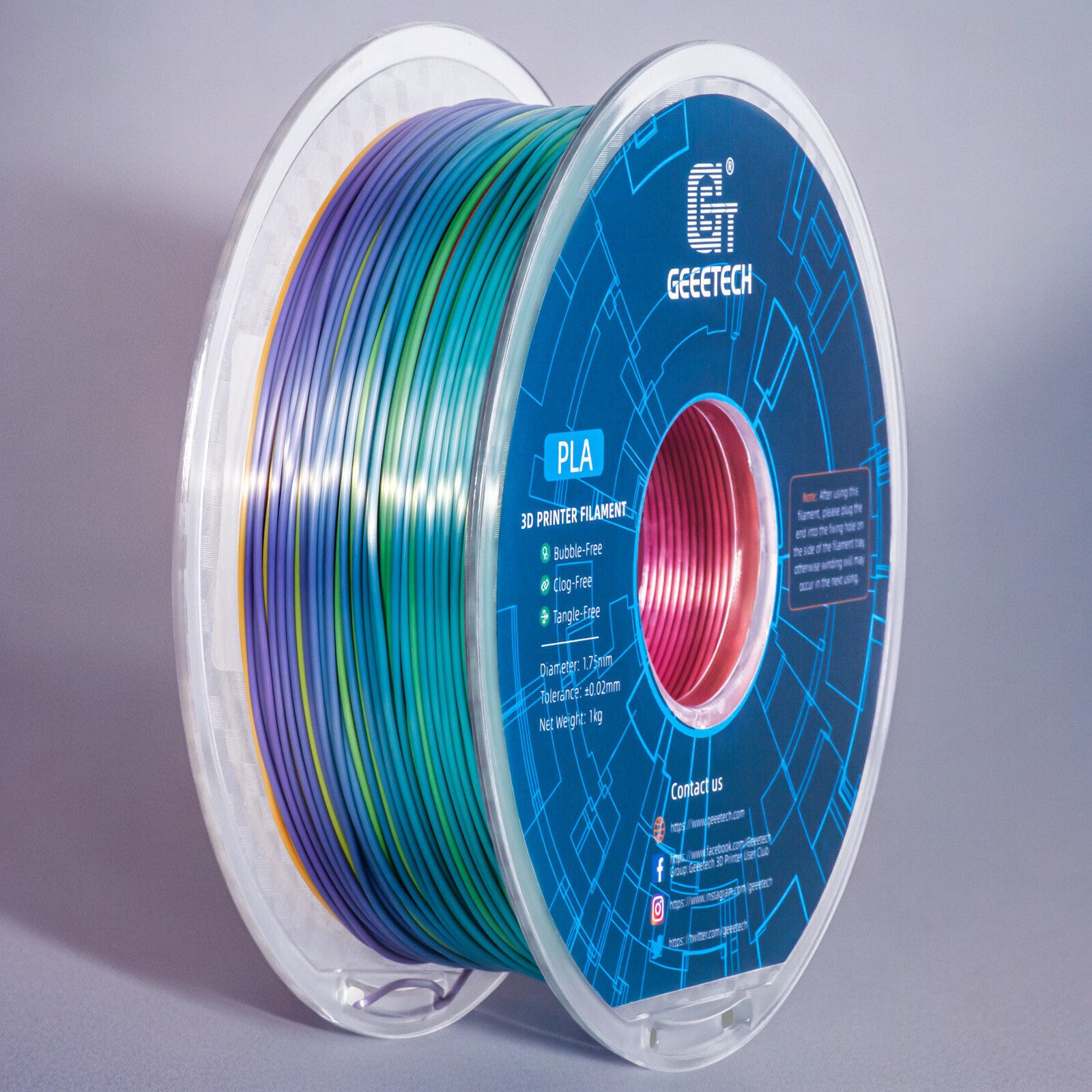 PLA- Rainbow Filament | 1,75 mm | 1,00 kg | Geeetech |  3D Druck Filament