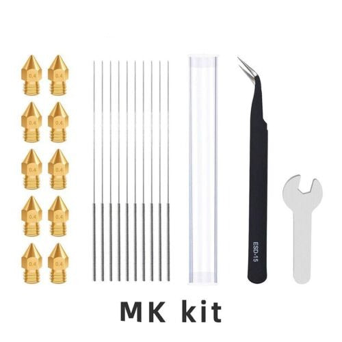 MK8 Reinigungs Set 0.4mm | Nadeln | Nadeln+Pinzette+Düse/Nozzle 3D-Drucker